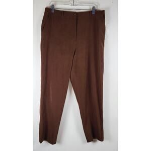 VTG Talbots Faux Suede Pants Stretch Sz 12/14P Straight Leg Career Officewear